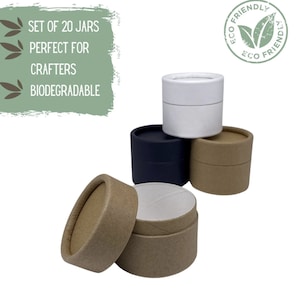 20 milieuvriendelijke potten 2oz 60 g, lotion- of bodyboterpot, kleine potten voor gezichtscrème en cosmetica, biologisch afbreekbare composteerbare ecoverpakking