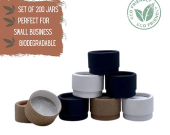 200 Mini Cosmetic Jars, .15 oz 4.5 ml - Eco Cosmetic Packaging, Biodegradable Small Jars, Lotion Jars for Samples and Travel