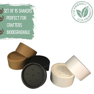 Tarro de 15 polvos con tamiz 1oz 30g - Envase ecológico biodegradable para cosméticos y alimentos, Envase cosmético sin desperdicio, Salero