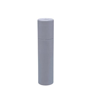May include: A white cardboard tube with a rounded top and bottom. The tube is empty and ready to be filled with lip balm, lotion, or other products.