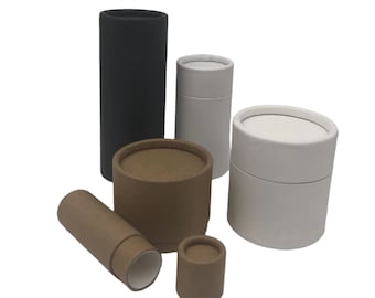 Random Sample Pack of Eco Packaging for Cosmetics, Small Jars, Lip Balm Tubes, Cosmetic Jars and Powder Jars