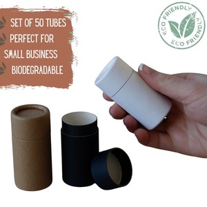50 tubi push-up Eco Balm da 1,25 once 35 g - Tubo per deodoranti e cosmetici naturali sostenibili, confezione all'ingrosso - 1,25 once 35 ml