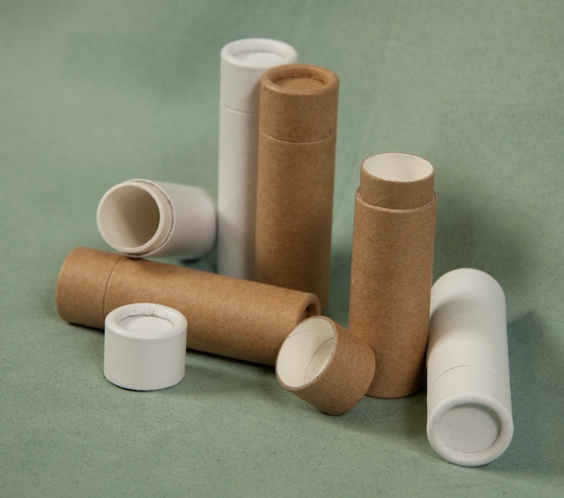 100 Eco Lip Balm Tubes .3oz 8.5g White Paper Cardboard Etsy