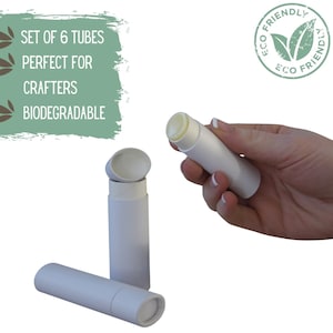 6 Oval Lip Balm Balm Tubes .5oz 15g - Push Up Tubes  for Lipstick or Chapstick, Sustainable Cosmetic Packaging - 0.5 1/2 ounce 15 ml