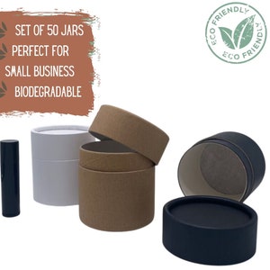 50 tarros de cosméticos con embalaje ecológico, 5 oz/140 g, embalaje cosmético para manteca corporal o lociones, embalaje biodegradable al por mayor, cero residuos