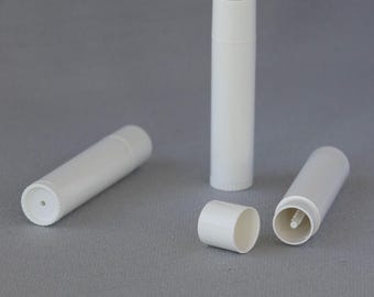 White Plastic-Free Twisting 0.15 oz Bamboo Plant-Based Eco Sustainable Lip Balm Tube Packaging