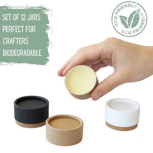 12 potes ecológicos de 1 onça 30g - potes biodegradáveis para creme facial e cosméticos, embalagem ecológica para manteiga ou loção corporal, embalagem com desperdício zero