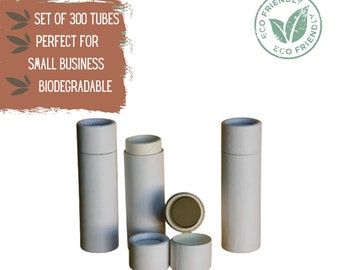 300 Eco Friendly Lip Balm Tubes .3oz 8.5g, Bulk White Paper Push Up Cosmetics Container, Wholesale Sustainable Packaging