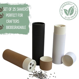 25 tarros de polvo ecológicos, 4 oz/125 g, embalaje cosmético sin residuos, embalaje ecológico biodegradable para cosméticos, alimentos y purpurina