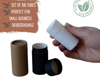 100 Wholesale Push Up Balm Tubes 1.25oz 35g - Eco Packaging for Natural Deodorant and Cosmetics, Sustainable Packaging - 1.25 ounce 35 ml