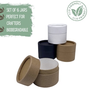 6 Eco Packaging Jars 2oz 60g - Compostable Small Lotion or Body Butter Pot, Biodegradable Jars for Face Cream and Cosmetics,