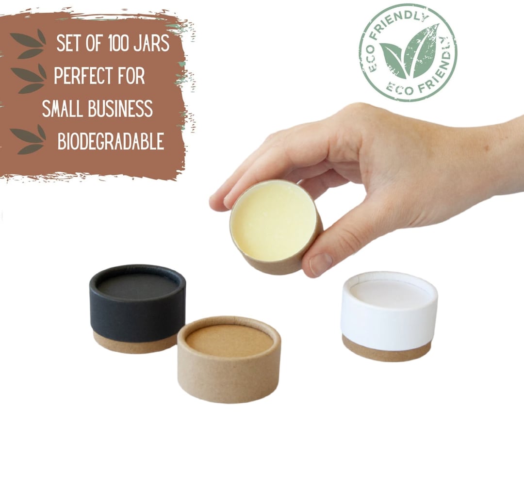 Small Sample Jars Stackable 100 Small Eco Packaging Jars 1oz 30g - Biodegradable Jars for Face ...