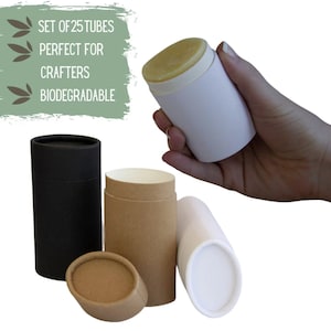 25 tubes push up 2,5 oz 70 g - Emballage écologique pour déodorants naturels et cosmétiques, emballage écologique compostable - 2,5 oz 70 ml