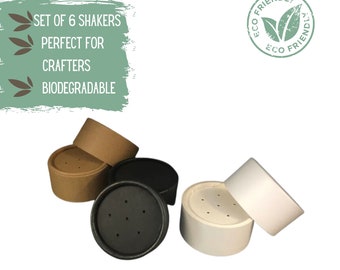 6 Eco Packaging Powder Jars 1oz 30g - Small Jars, Biodegradable Eco Packaging for Cosmetics and Food, Zero Waste Cosmetic Packaging