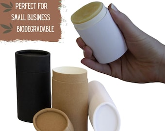 50 Tubos Push Up 2.5oz 70g - Envase Sostenible para Desodorantes y Cosméticos Naturales, Envase Ecológico Compostable - 2.5 onzas 70 ml