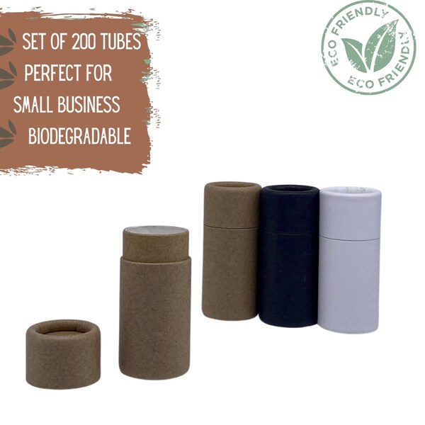 200 Eco Friendly Lip Balm Tubes .25oz 7g, Bulk Wholesale Kraft Paper Tubes for Lipbalm, Lipstick or Chapstick. Wholesale Cosmetics Container