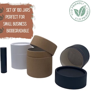 100 tarros de embalaje ecológico de 5 oz/140 g: tarros cosméticos para manteca corporal, crema facial o lociones, embalaje biodegradable al por mayor