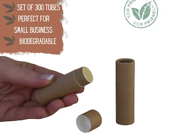 300 Eco Friendly Lip Balm Tubes .3oz 8.5g, Wholesale Lipstick or Chapstick Containers, Bulk Kraft Paper Cardboard Push-Up Tubes