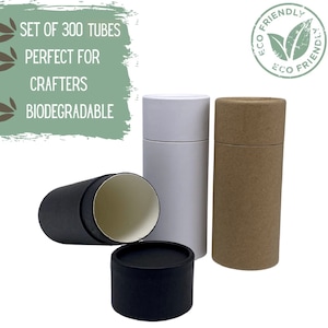 300 Push-Up Balm Tubes 2.5oz 70g - Compostable Eco Packaging for Natural Deodorant and Cosmetics, Wholesale Packaging - 2.5 ounce 70 ml