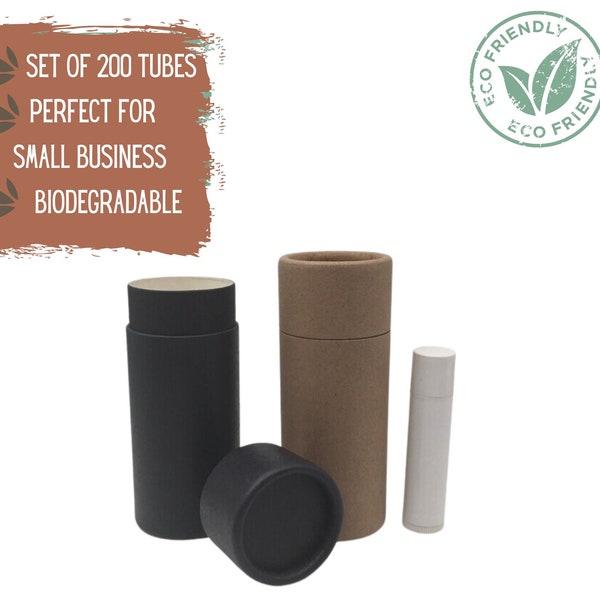 200 Eco Balm Tubes 2.5oz 70g - Wholesale Eco Packaging for Natural Deodorant and Cosmetics, Sustainable Push Up Tubes- 2.5 ounce 70 ml
