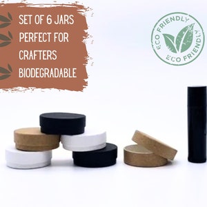 6 mini potes de cosméticos 0,3 onças 8,5 g, embalagens ecológicas, embalagens de cosméticos biodegradáveis e recicláveis, potes pequenos para amostras e viagens