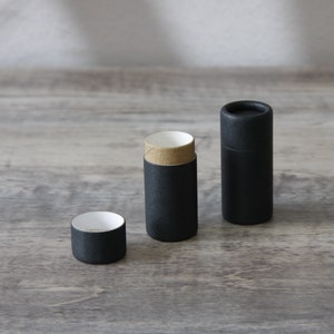 100 Eco Lip Balm Tubes .25oz 7g, Wholesale Kraft Paper Push Up Cosmetics Container, Bulk Sustainable Packaging Black