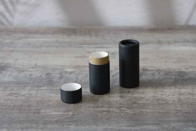 100 Eco Lip Balm Tubes .25oz 7g, Wholesale Kraft Paper Push Up Cosmetics Container, Bulk Sustainable Packaging Black