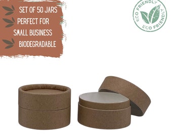 50 Wholesale Eco Packaging Jars .75 oz 20 g, Cosmetic Packaging, Face Cream or Lotion Jars, Wholesale Biodegradable Packaging