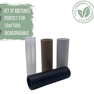 100 tubos de bálsamo labial de embalaje ecológico, tubo push up de embalaje ecológico de 0,15 oz, embalaje de producto ecológico cosmético para lápiz labial o lápiz labial