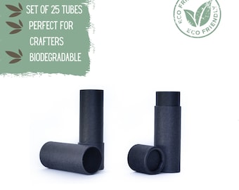 25 Eco Friendly Lip Balm Tubes .3oz 8.5g, Cardboard Push-Up Cosmetics Container for Solid Perfume or Moisturizer, Chapstick or Lipstick