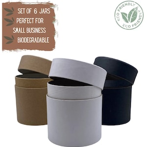6 tarros ecológicos de 10 oz y 295 g: envases ecológicos para manteca corporal, cremas faciales o lociones, envases biodegradables al por mayor