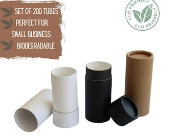 200 Wholesale Push Up Balm Tubes 2oz 60g - Compostable Packaging for Natural Deodorant and Cosmetics, Sustainable Eco Packaging 2oz 60 ml