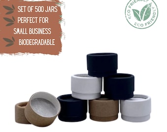 500 Mini Cosmetic Jars, .15oz 4.5g Eco Cosmetic Packaging, Biodegradable Small Jars, Lotion Jars for Samples and Travel