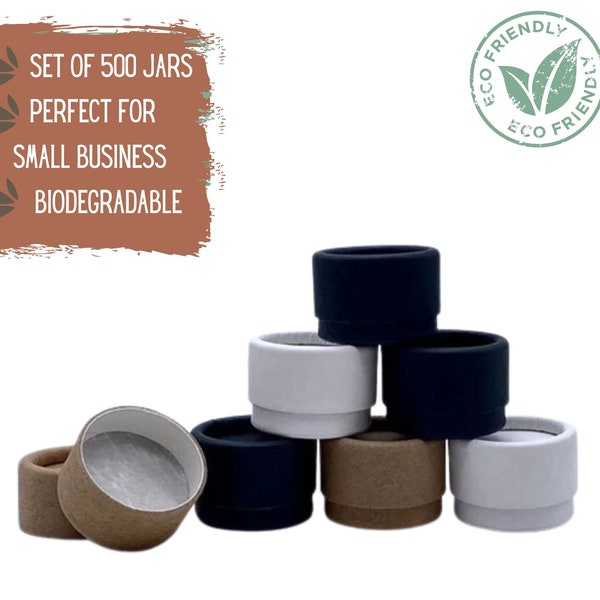 500 Mini Cosmetic Jars, .15oz 4.5g Eco Cosmetic Packaging, Biodegradable Small Jars, Lotion Jars for Samples and Travel