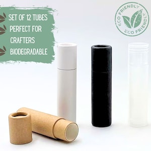 12 tubos de bálsamo labial, 0,2 oz 5 g tubo de cartón de embalaje ecológico, embalaje de producto ecológico cosmético