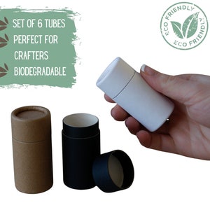 6 Push Up Balm Tubes 1.25oz 35g - Eco Friendly  Packaging for Natural Deodorant and Cosmetics, Compostable Packaging - 1.25 ounce 35 ml