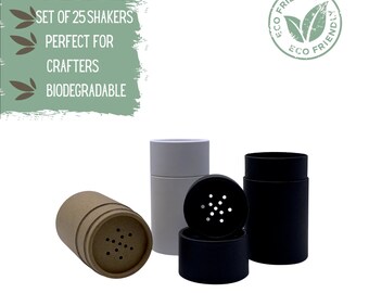 25 Powder Jars with Sifter 2oz 60g - Eco Packaging for Food and Cosmetics,  Eco Friendly Packaging For Dry Shampoo, Biodegradable Packaging