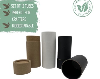 12 Eco Balm Tubes 2oz 60g - Kraft Paper Cardboard Push-Up Cosmetics Container Deodorant - 2 ounce 60 ml