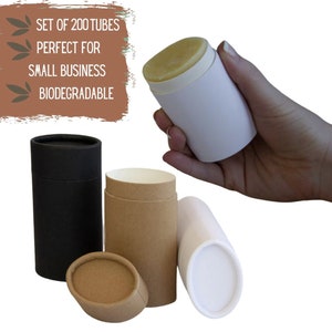 200 tubi per balsamo push up da 2,5 once 70 g - Confezione sostenibile all'ingrosso per deodoranti naturali e cosmetici, confezione ecologica - 2.5 once 70 ml