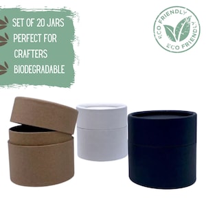 20 Biodegradable Jars 4oz 120g - Lotion or Body Butter Pot, Jars for Face Cream and Cosmetics, Compostable Eco Packaging