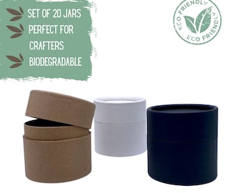 20 Biodegradable Jars 4oz 120g - Lotion or Body Butter Pot, Jars for Face Cream and Cosmetics, Compostable Eco Packaging