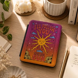 Follow You Into The Sun Kindle Case | Boho Kindle Cover | Colorful Sun Kindle Sleeve | Retro Reader Gift