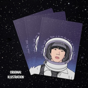 Astronaut Jin Inspired Notebook | Original Space Illustration Journal | K-Pop Fan Gift | The Astronaut Journal