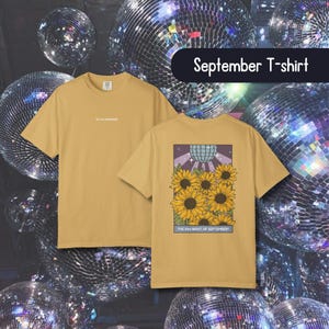 September Earth Wind and Fire Unisex T-shirt with Yellow Flowers