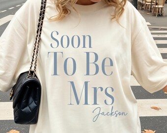 Soon to Be Mrs Shirt, Future Mrs Shirt, Custom Last Name Shirt, Bride to Be Shirt, Engagement Gift Shirt, Miss to Mrs Shirt, Bride Tshirt