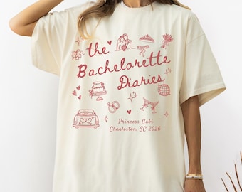 Bachelorette Diaries Bride Shirt Personalized Bach Trip Tee Custom Bride Weekend Outfit Bridal Party Travel Tee Destination Bachelorette