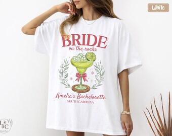 Margarita Bachelorette Shirt, Bride on the Rocks Shirt, Custom Bachelorette Shirt, Funny Bachelorette T-Shirt, Coquette Bachelorette Tee