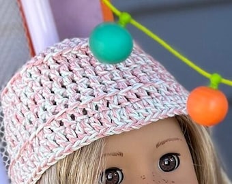 Crochet bucket hat for 18in dolls