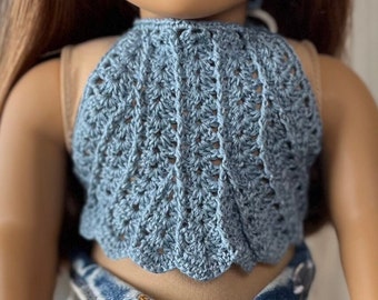 Clamshell halter top for 18in dolls