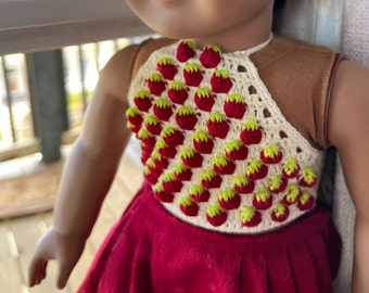 Crochet pattern for Strawberry Stitch Halter Top for 18" dolls